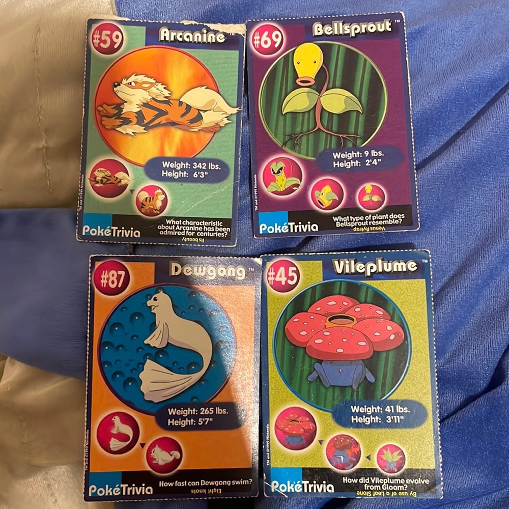 Set of Four Pokémon The 1st Movie Collectible Tear Outs